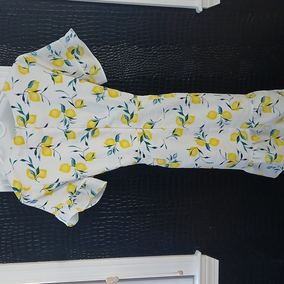 Banana Republic White Dress with Lemon Print - Picture 3 of 5